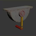 Sturdy Metal Computer Stand With Adjustable Platform And Red Yellow Lever Design 3d model