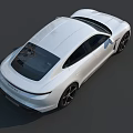 White Porsche Electric Sports Car With Sleek Exterior Design And Modern Look