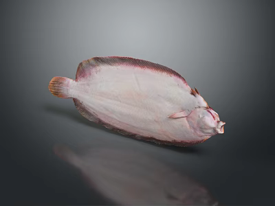 Single Fresh Pink And White Flat Aquatic Animal With Smooth Body 3d model