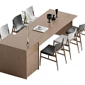 Log wind island table and chairs 3d model
