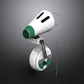 Innovative Computer Device With White Body Green Component And Movable Wheel