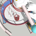 Colorful Playground Equipment With Ice Cream Cone Top Slide Circular Platform And Balls