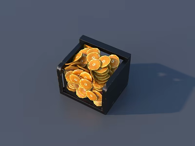 Sturdy Black Display Cabinet Shelf Filled With Neatly Arranged Shiny Yellow Circular Items 3d model