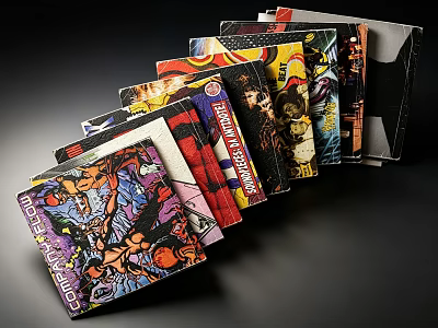 Colorful Playing Card Packs Featuring Various Artwork For Board Game Entertainment 3d model