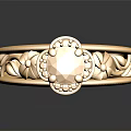 Exquisite Gold Fashion Ring With Detailed Engraved Patterns And Sparkling Central Gemstone