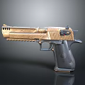 Golden Black Decorative Pistol with Intricate Textured Surface and Modern Design Details