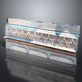 Ornamental Architectural Component Featuring Intricate Carvings Silver Finish And Perforated Patterns