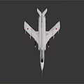 White Aircraft with Red Star Markings Cockpit and Wing Mounts on Dark Reflective Background