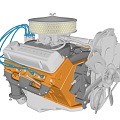 Modern engine car engine 3d model