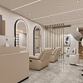 Hair and Beauty Salon Interior Design With Beauty Bed Mirror Cabinets And Beauty Products