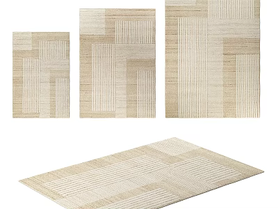 Square Rugs With Neutral Tones And Geometric Patterns For Modern Home Decor 3d model