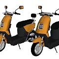Two Stylish Orange And Black Modern Electric Motorcycles For Urban Commuting