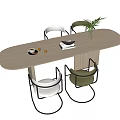 Modern Dining Table and Chair Combination Rectangular Dining Table Solid Wood Dining Table for More than Four Dining Table Single Chair Dining Chair 3d model