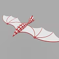 Red and White Bat Shaped Paper Airplane Model With Wings And Fuselage Toy Equipment