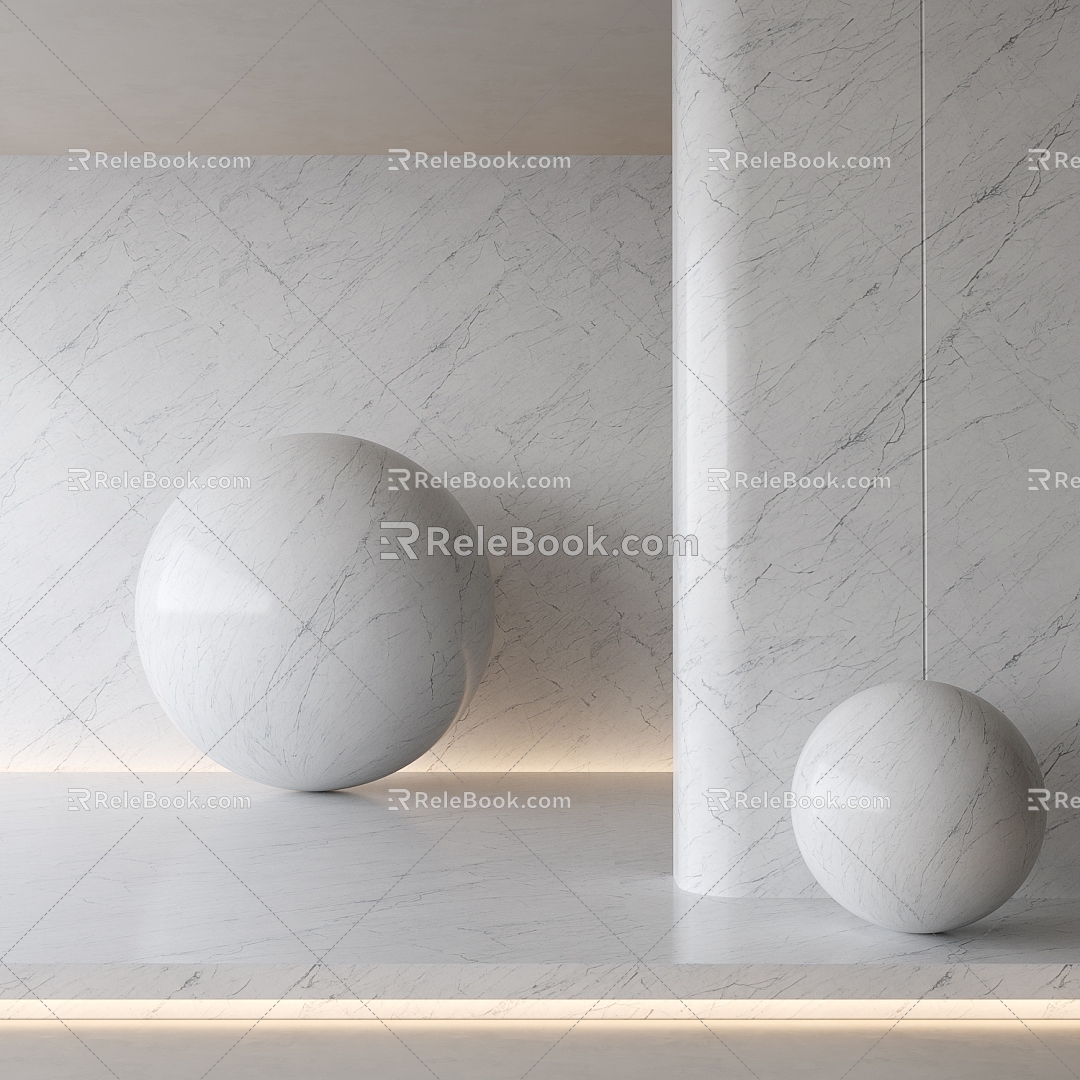 Modern White Rock Slab 3d model