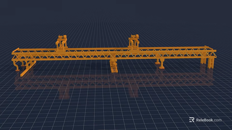 Industrial Bridge Crane Equipment With Steel Frame And Support Columns For Heavy Duty Use 3d model 