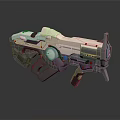 Futuristic Sci Fi Weapon With White Mechanical Design And Tactical Features 3d model