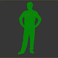 Man in orange spacesuit standing with hands on hips against dark background with NASA logo