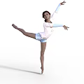 Graceful Woman In Pink Leotard Performing Ballet Dance With Extended Leg And Arms