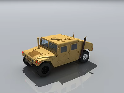 Tan Military Style Off Road Vehicle With Rugged Exterior Roof Equipment And Heavy Duty Wheels 3d model