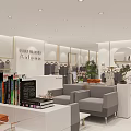 Modern Clothing Store Interior With Mannequins Clothing Displays Reception Counter And Plants