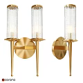 Modern Gold Wall Lamps With Transparent Glass Shades And Sleek Contemporary Design