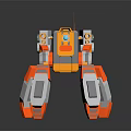 Orange And White Multi Legged Robot With Futuristic Mechanical Structure And Sensor 3d model