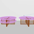 Modern Round Glass Coffee Tables With Two Tier Design And Black Metal Frames