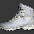Outdoor Hiking Boots With Blue And Brown Design And Yellow Accents