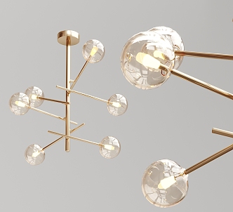 Modern Chandelier Metal Braced Glass Spherical Chandelier 3d model