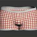 Men's Red And White Checkered Boxer Briefs With Comfortable White Waistband For Casual Wear