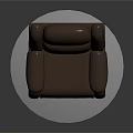 Brown Leather Massage Chair With Ergonomic Design And Padded Armrests For Comfortable Seating