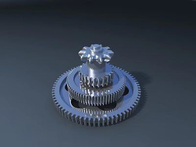 Industrial Equipment Featuring Silver Stacked Gears Mechanical Components 3d model