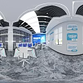 Modern Monitoring Room Interior With Control Consoles Monitor Screens And Ergonomic Office Chairs
