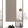Modern Glass Partition With Metal Frame And Decorative Plants For Living Room Interior
