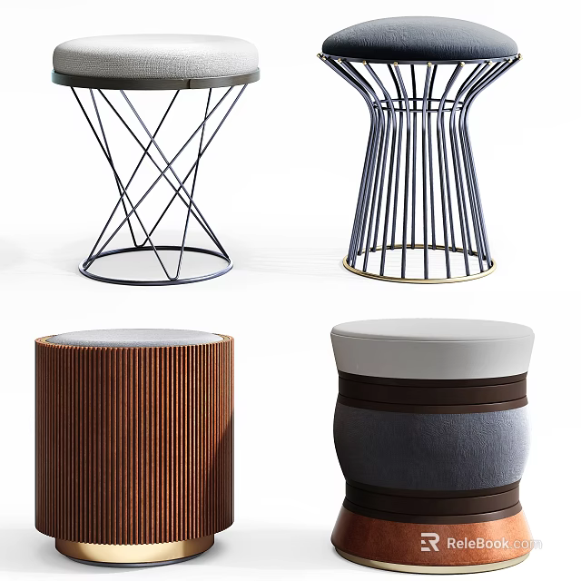 Modern Ottoman Designs With Various Materials And Stylish Structures For Home Decor 3d model 