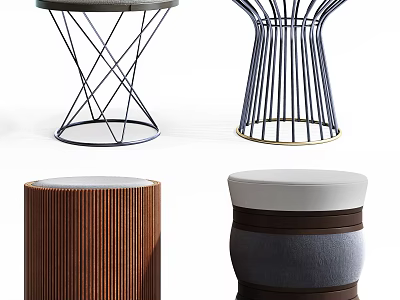 Modern Ottoman Designs With Various Materials And Stylish Structures For Home Decor 3d model