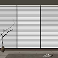 White And Gray Venetian Blinds In Modern Interior With Branch Vase Rug And Magazines