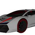 Silver Sports Car With Sleek Modern Design And Red Accent Rims