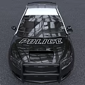 Modern Black And White Police Car With Light Bar Push Bumper And Lettering