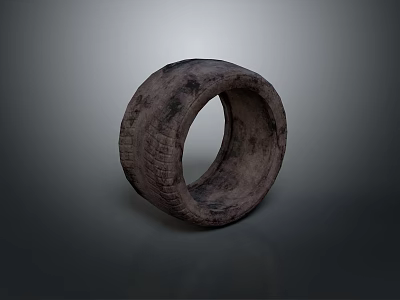 Old Worn Tire Close Up View With Rough Surface Texture Isolated On Gray Background 3d model