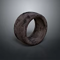 Old Worn Tire Close Up View With Rough Surface Texture Isolated On Gray Background 3d model