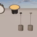 Lamp downlight combination 3d model