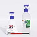 Bathroom Accessories 84 Sanitizer Bottles White Transparent With Blue Pump And Labels