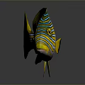 Vibrant Tropical Fish With Yellow And Blue Stripes Yellow Fins And Tail