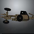 Durable Brass Automotive Hydraulic Component with Black Control Knob and Metal Structure
