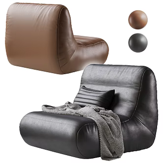 Modern Single Sofa Caterpillar Single Sofa Lazy Sofa Leather Sofa Casual Sofa Antique Sofa 3d model