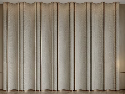 Modern Elegant Textured Background Wall With Vertical Pleated Design In Interior 3d model