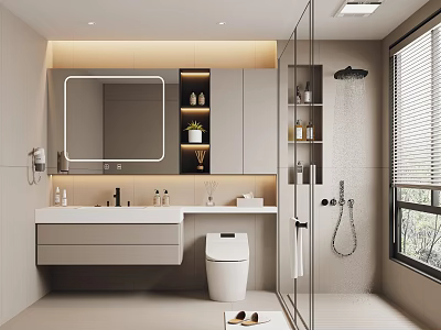 Cream toilet Modern toilet 3d model