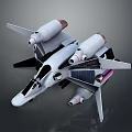Futuristic Science Fiction Aircraft Model With Streamlined Design Multiple Engines And Wing Structure 3d model